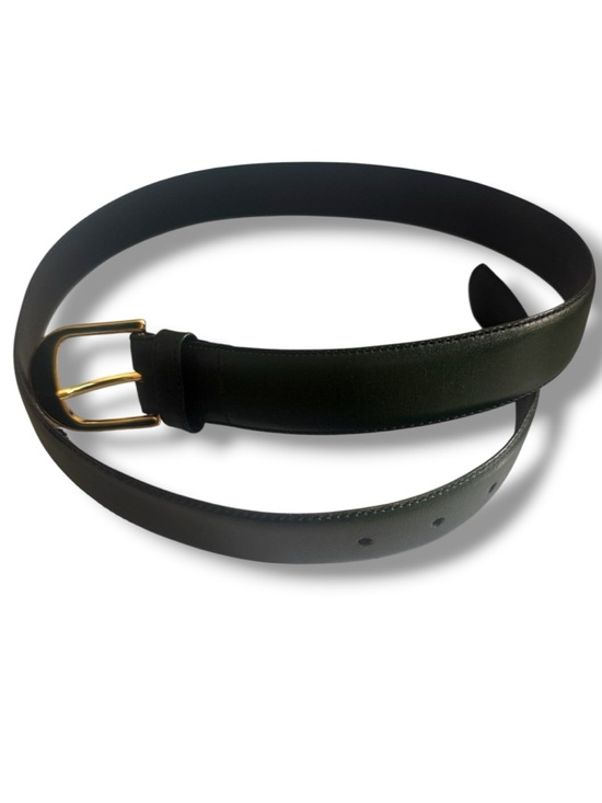 Yves Saint Laurent Accessories - Vintage Yves Saint Laurent YSL Green Leather Belt Gold Tipped Size 80 / 32